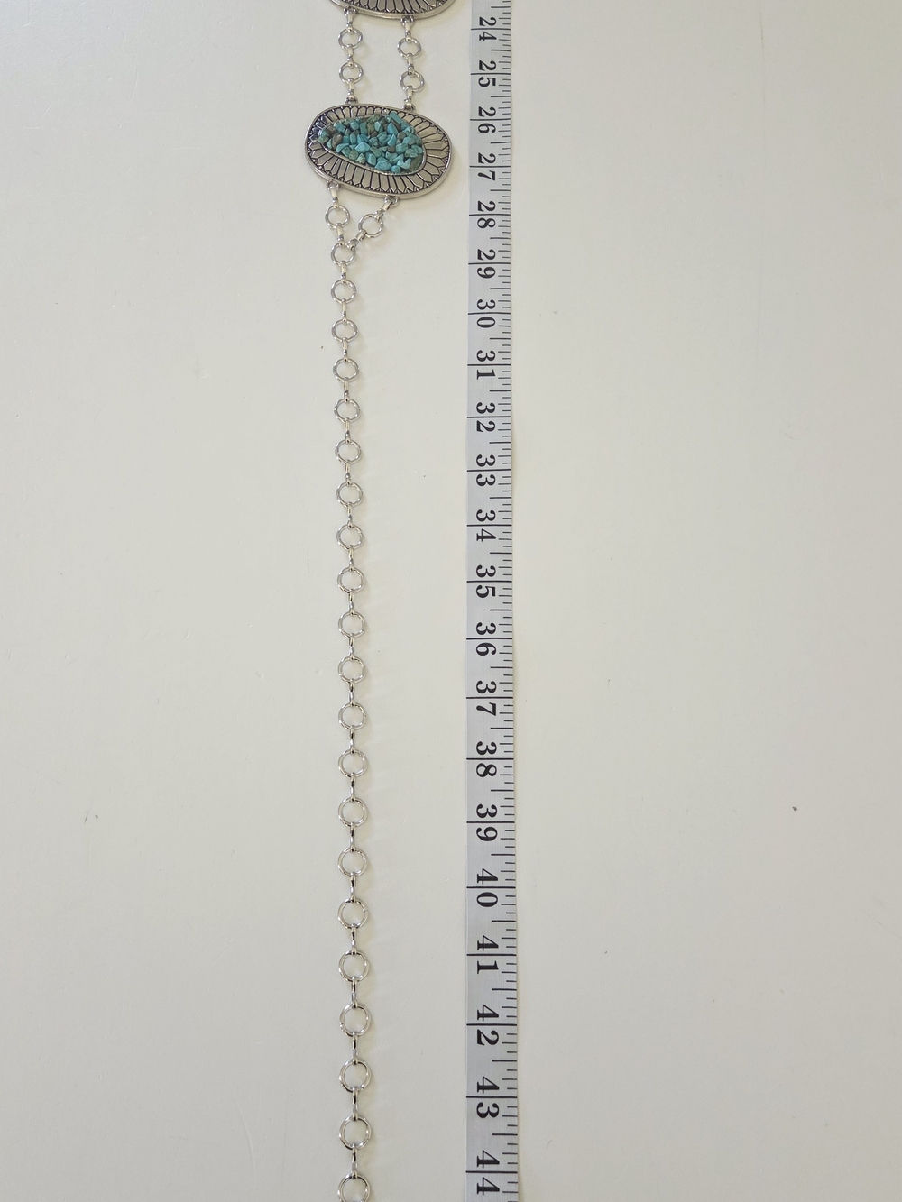 Turquoise Stone Double Chain Waist Belt - Picture 7 of 7